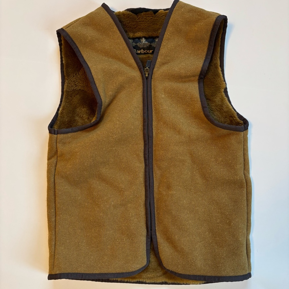 Barbour Tan Vest with Dark Trim